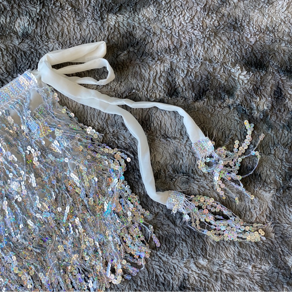 Shimmer And Glimmer Fringe Sequin Skirt - image 6